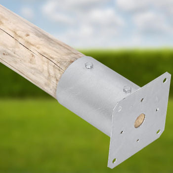 Base fijación de pérgola para mástil redondo en superficie dura para atornillar de Kotarbau