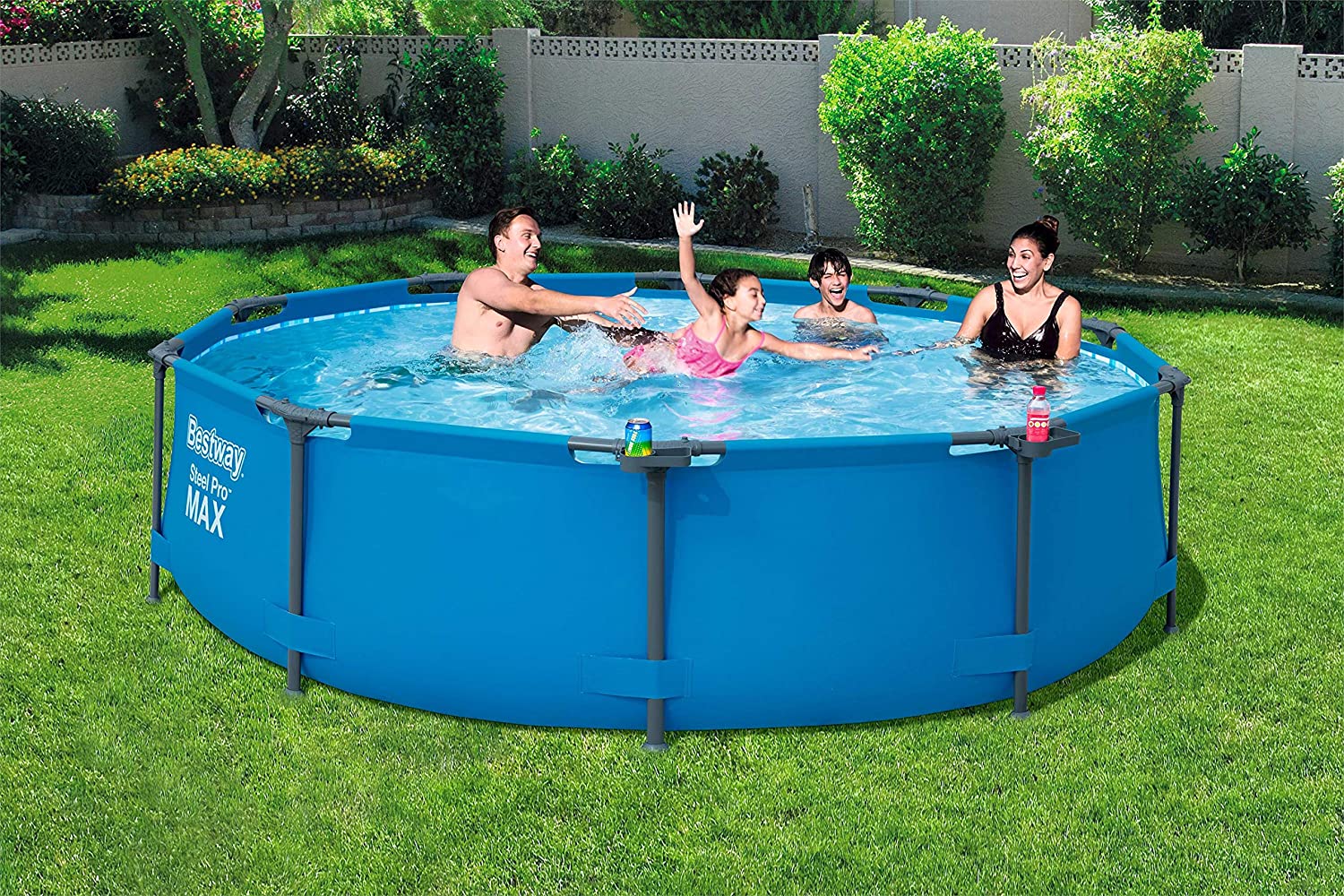 Piscina Desmontable azul Tubular Steel Pro Max 305x76 cm con Depuradora de Cartucho 1.249 litros/hora【4.678 litros】. Bestway 56408