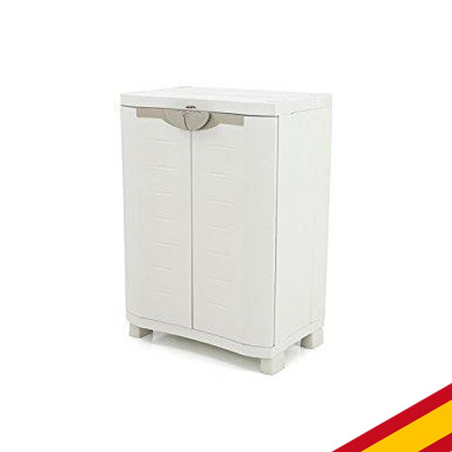 Armario bajo de Resina 2 estantes Space Saver 100 x 70 x 45 cm. M258511. Hecho en España por Plastiken