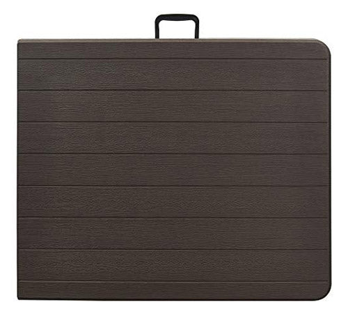 Mesa Plegable Multifuncional Imitación Madera, 180 x 75 x 74 cm, Marrón, Detalle mesa plegada. Wood 180. KG Kitgarden