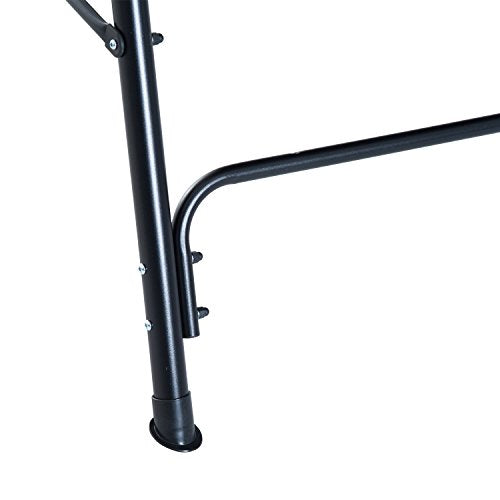 Columpio de Jardín de Metal con Parasol Balancín de 3 Asientos con Cojín y Techo Ajustable Negro. Detalle de pata. Outsunny