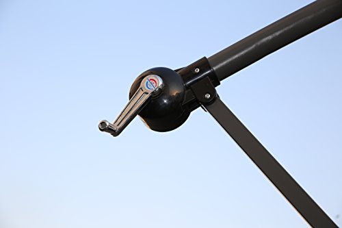 Manivela de la Sombrilla Excéntrica con Manivela para Patio Exterior, Grande y Estable. Crema. Angel Living 3M