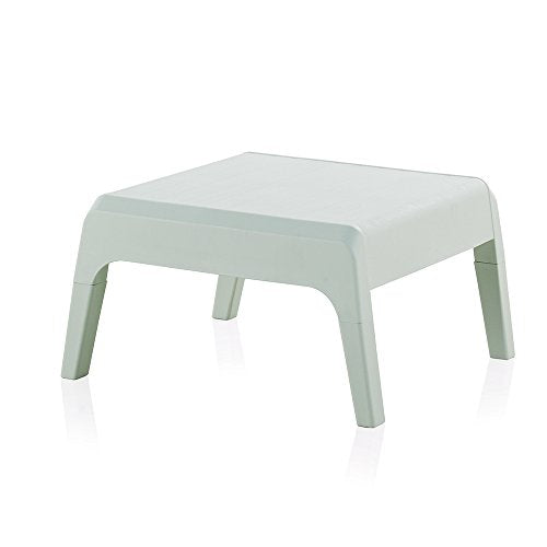 Detalle de la mesa del Conjunto de muebles de Jardín de Color Piedra | 2 sillones individuales, 1 sillón de 2 plazas y mesa baja | Fabricado en España con Materiales Reciclados. Miami | Shaf