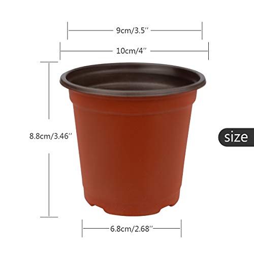 Macetas de Plastico (50 Pz) Redondas Pequeñas para Semillero de Plantas 10 x 8 cm Vockvic