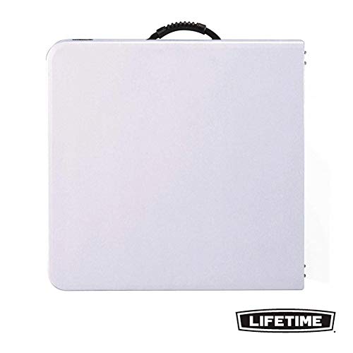 Vista frontal de plegado de la Mesa plegable en maleta multiusos ultrarresistente, UV100, 122x61x56 - 91,5 cm. 4428 LIFETIME