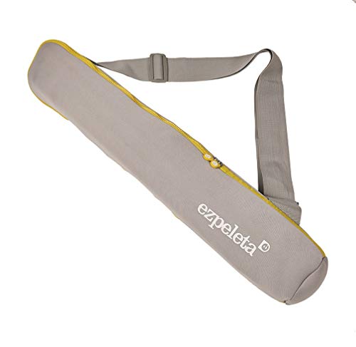 Detalle de bolsa de transporte de la Sombrilla Parasol de aluminio ligero y plegable para terraza o playa de 155cm con Protección solar UPF 50+. Estampado a rayas. Incluye con funda de transporte. Color azul a rayas Hecho en España por EZPELETA