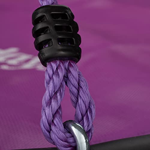 Detalle de una soga de sujeción del Columpio tipo Nido para Jardín con Altura Ajustable para Niños y Adultos, hasta 100 kg, Rojo, ø 80 cm. Relaxdays