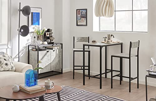 Mesa Alta tipo Bar y 2 taburetes con Respaldos de Estilo Industrial. Vista en salón. ES. OGT03-HG . SoBuy