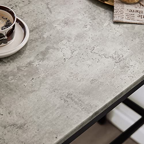 Mesa Alta tipo Bar y 2 taburetes con Respaldos de Estilo Industrial. Detalle superficie de mesa. ES. OGT03-HG . SoBuy