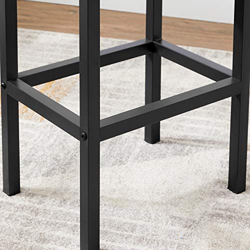 Juego de 2 Taburetes de Bar Altos de estilo Industrial Rústico Marrón y Negro. Detalle patas. LBC65X. VASAGLE