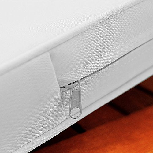 Banco de Exterior de Madera de Acacia con Almacenaje 120x62x82cm. Detalle cremallera en cojín para limpieza. Casaria