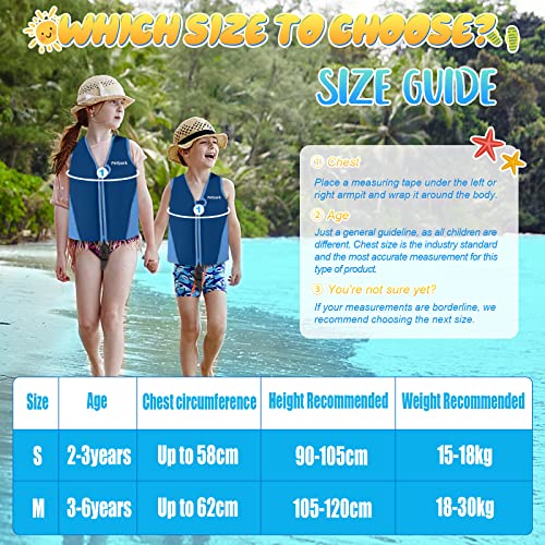 Chalecos de Natación infantil para Aprender a Nadar de 18 a 30 kg, de 3 a 6 años de Petiyark