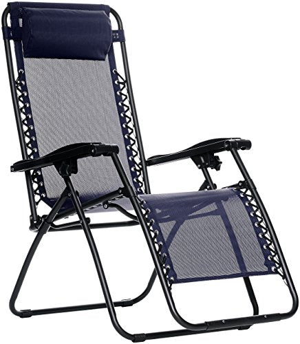 Silla acolchada GRAVEDAD CERO para jardín o balcón, Tumbona Basics muy cómoda Azul. Amazon
