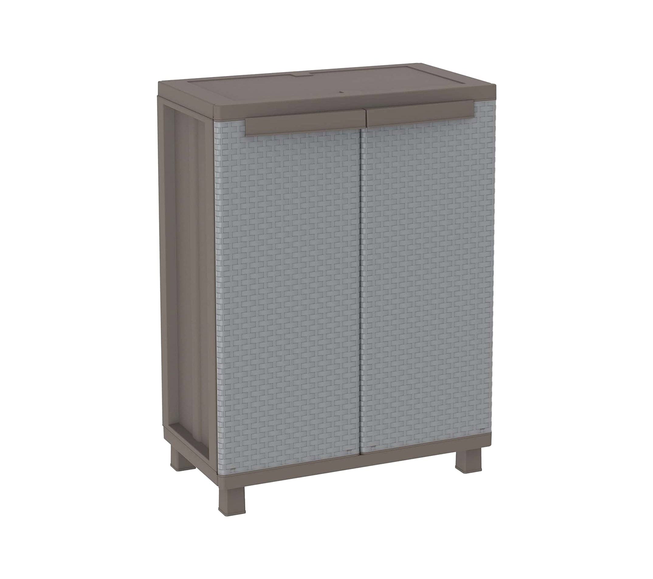 Terry, Jrattan 68, Armario bajo de 2 Puertas con 1 Estante Interno, Gris, 68X37,5X91,5 cm | maxjardin