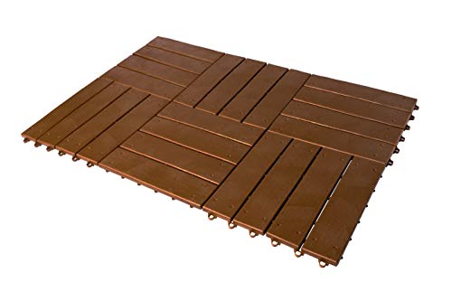Baldosas de Jardín para Exteriores Pack de 6 Piezas de aspecto de madera resistente a la Intemperie de 30x30 cm UPP