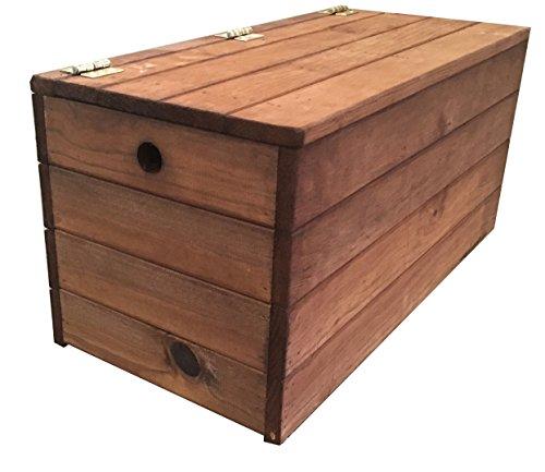 Baúl Banco Marrón de Madera tratada para Exterior. Totalmente Montado: 60x30x30cm. AD servicios | maxjardin