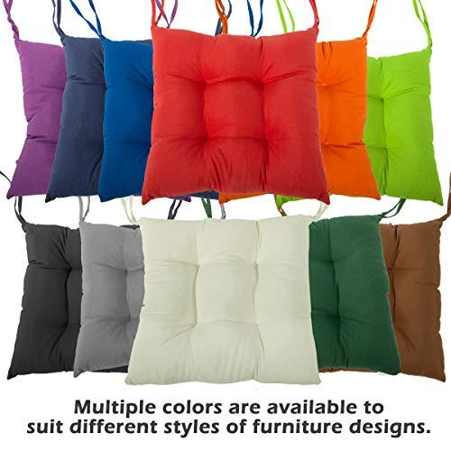 Disponible en múltiples colores del Pack 6 Cojines Asiento 38x38cm, Funda Polyester, Relleno Fibra, Cómodos, Resistentes, Fácil de Limpiar Azul. BCASE