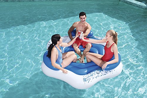 Colchoneta gigante para 3 personas Hinchable con Respaldo 199x176 cm. Vista en piscina. 43111 - Bestway