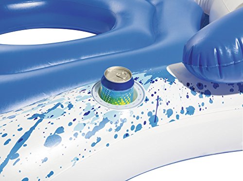 Detalle portalatas de Isla hinchable x3 con respaldo 199 x 176 cm. 43111 - BESTWAY | maxjardin