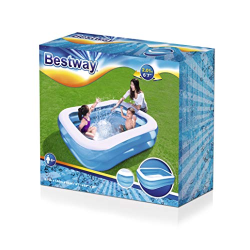 Piscina Hinchable Infantil Blue Rectangular 201x150x51 cm. Packaging. 54005 - Bestway