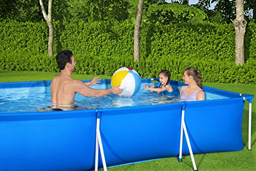 Piscina Desmontable Tubular, Azul de 3.500 litros. Medidas: 300x201x66 cm. Bestway Steel ProPool Media - detalle - ambiente 2
