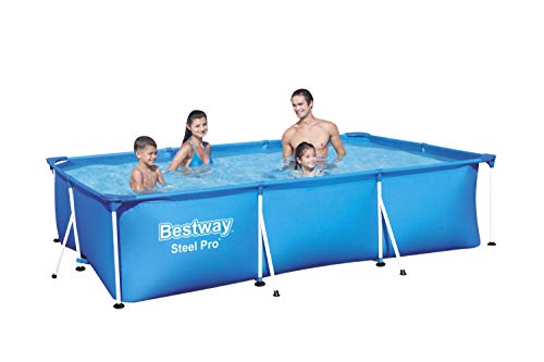 Piscina Desmontable Tubular, Azul de 3.500 litros. Medidas: 300x201x66 cm. Bestway Steel ProPool Media - detalle - 3