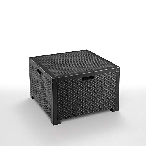 Conjunto muebles de exterior Nebraska Terrace, Antracita, 155x150x79 cm. 2 Plazas. Vista de mesa baja. Bica