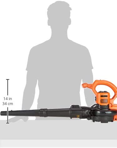 Vista proporción del Aspirador soplador triturador de hojas, 2500W, 310 Km/h. BLACK+DECKER GW2500-QS