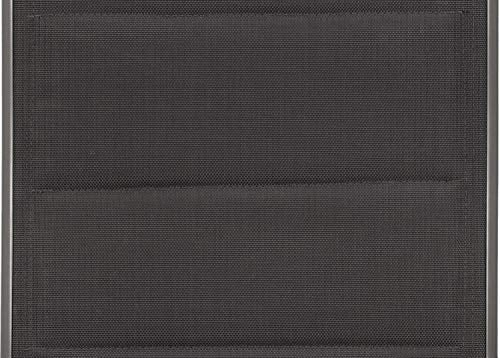 Conjunto de 4 sillas de Jardín Milano + 1 Mesa Redonda de Cristal 70 cm de Diámetro Todo plegable. Aluminio - Resistente a la Intemperie - Gris. Detalle tejido. BRUBAKER