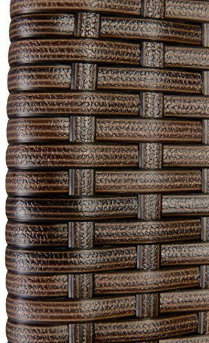 Detalle del rattán del Set x6 Sillas de Jardín metalicas y Poli Ratán Respaldo Alto Plegable de 7 Posiciones, Resisten la Intemperie Gris/Marrón. Modena. BRUBAKER