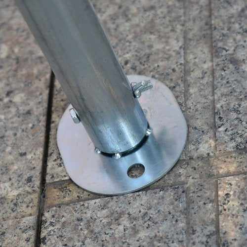 Carpa 4x4m, 4 Laterales, 4 Ventanas, Acero PE Blanco, Protección UV. Detalle de soporte base. Outsunny