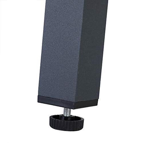 Detalle pata ajustable del Conjunto de jardín Negro Juego de 4 sillas plegables de aluminio y 1 Mesa. Bern. Casaria