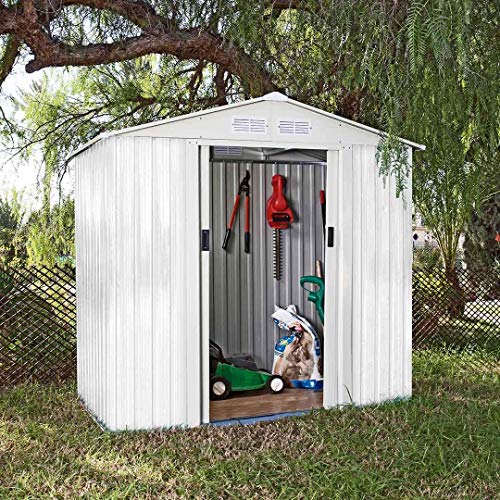 CASETA METÁLICA Tools Ibiza High Door, Blanco. Catral Garden | maxjardin