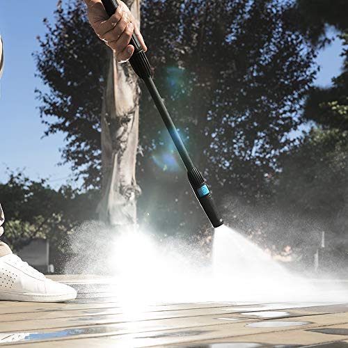 Potencia de limpieza de Hidrolimpiadora HidroBoost 1400 w EasyMove de Cecotec hecho en España. Compacta, potente y portátil. Ruedas y asa alta. Caudal máx 408 l/h. 105 bares máx. Boquilla turbo y boquilla ajustable. | maxjardin