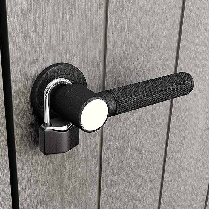 Cobertizo Armario Exterior, Gris. Duotech High Store Plus. Keter. Detalle cierre candado