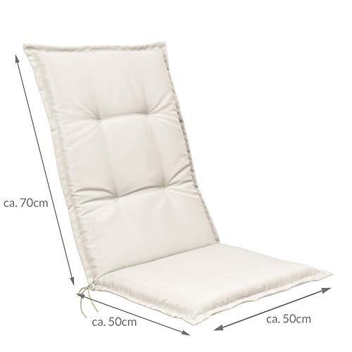 Cojín para sillas de Exterior, tumbonas, mecedoras o Asientos con Respaldo Alto Base HL 120x50x6 Placas compactas de gomaespuma Natural. Medidas. Beautissu | maxjardin