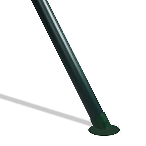 Columpio de Jardín tipo Balancín de Metal 3 Plazas con Cojín y Toldo Regulable Verde y blanco. 170X110Xh152 cm. Detalle pata. Boudech