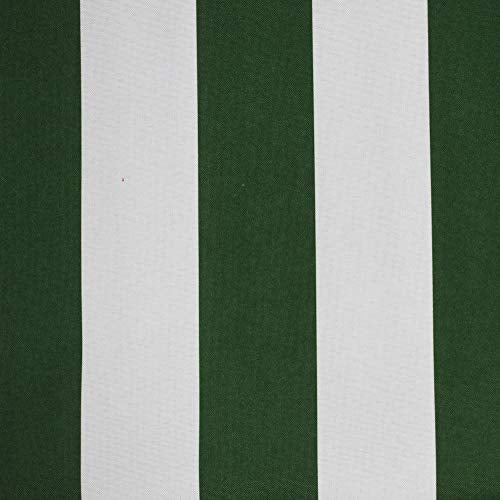 Columpio de Jardín tipo Balancín de Metal 3 Plazas con Cojín y Toldo Regulable Verde y blanco. 170X110Xh152 cm. Detalle tapizado Boudech