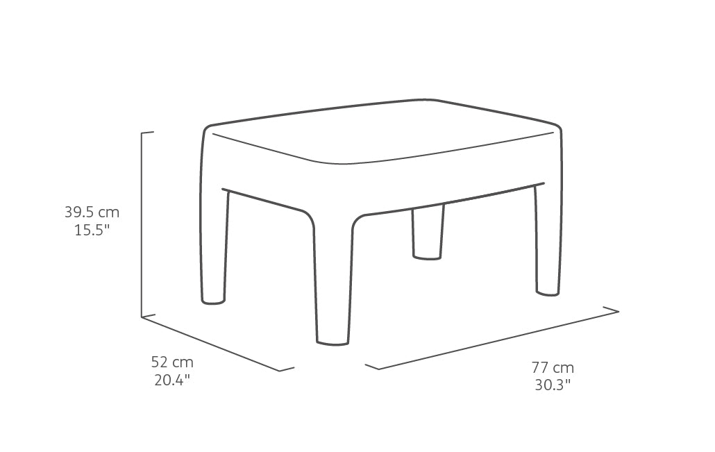 Conjunto muebles de terraza o balcón Tarifa con cojines incluidos, Medidas mesita. Balcony Keter