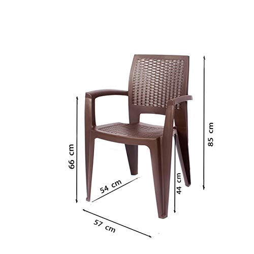 Medidas de silla de Conjunto Luxe de 6 SILLAS y 1 Mesa Caribe Chocolate. CREVICOSTA | maxjardin