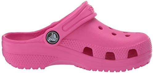 Vista de perfil de los Zuecos Crocs infantiles Classic Clog Kids Rosa Unisex