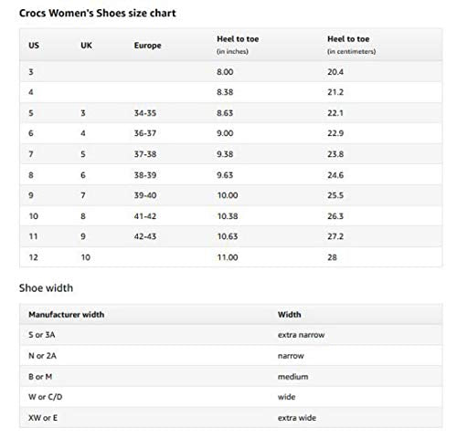 Tabla de tallas de los Zuecos Crocs Crocband U, Zuecos Unisex Adulto, Verde (Army Green-White 37p), 43-44 EU