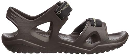 Vista de perfil de las Sandalias de Hombre para caminar por el Río, Marrón (Espresso/Black), 45/46 EU. Swiftwater River Sandal M. Crocs