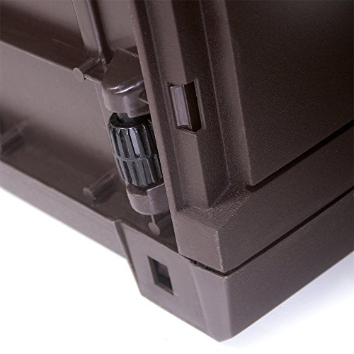 Detalle de rueda para transporte del Baúl de almacenaje Marrón con Capacidad de 310 litros Rattán Trenzado para jardín. Casaria