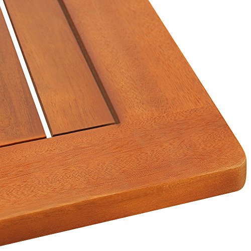 Detalle de mesa de Conjunto de Muebles de Madera de Acacia con Certificado FSC® de jardín 'Sydney Light' - Casaria | maxjardin