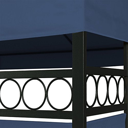 Detalle de Elegante Cenador Azul 3x4 m. Metal lacado. Lona Poliéster Impermeable. Deuba