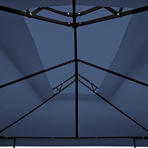 Estructura del techo de Cenador Azul 3x4 m. Metal lacado. Lona Poliéster Impermeable. Deuba | maxjardin