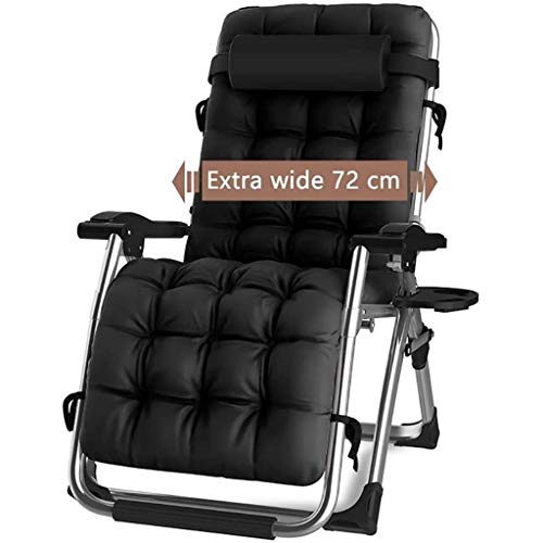 Silla reclinable EXTRA ANCHA y ROBUSTA para descansar al Aire Libre con Gravedad Cero, con portavasos, respaldo Ajustable, con Cojines extraíbles que soporta hasta 200 kg. DQCHAIR