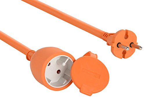 Cable alargador eléctrico para jardín (30 m) color naranja. Vista general. Electraline 01357