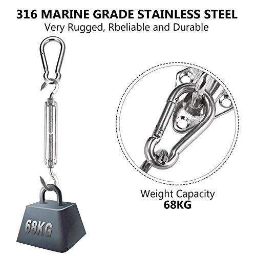 Resistencia del Kit de Montaje para Toldo 24 Piezas de Acero 304 Inoxidable. Emooqi